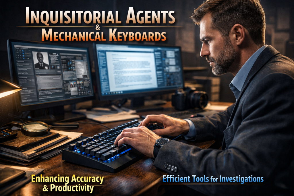 Inquisitorial agents using mechanical keyboards for digital investigation work
